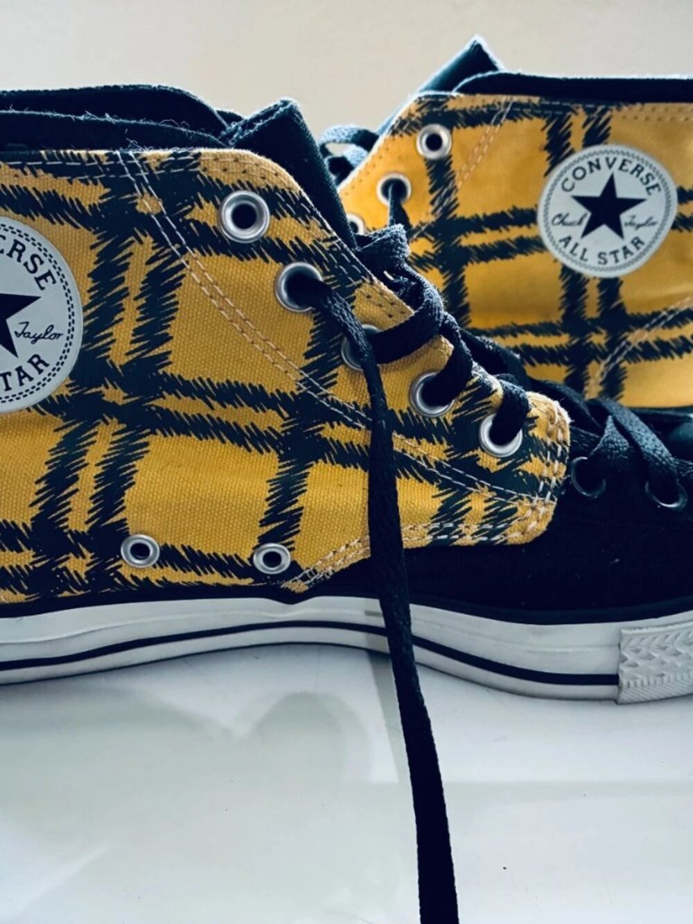 Converse Chuck Taylor All Star Yellow & Black Tartan (RARE) US mens 10.5